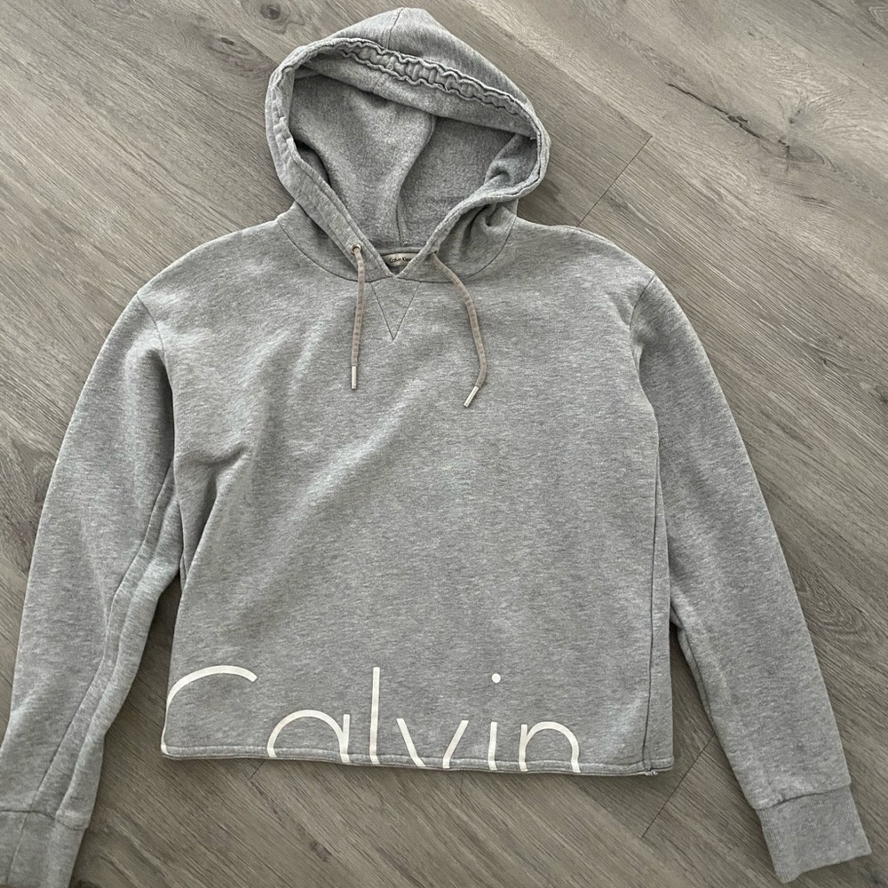 Calvin Klein cropped gray hoodie